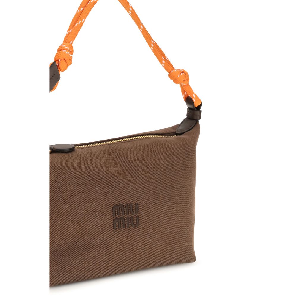 Brown Cotton Shoulder Bag