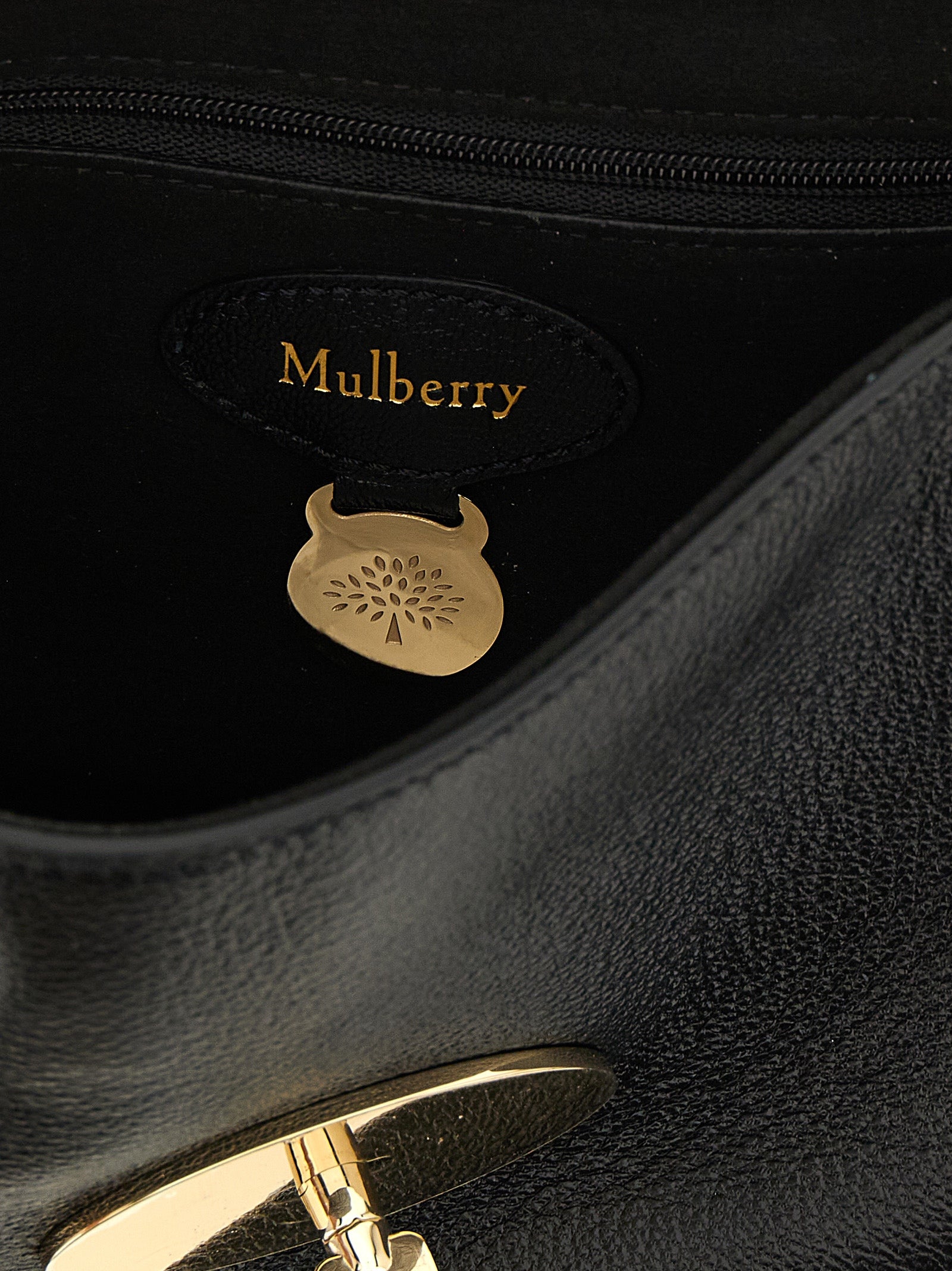 Mulberry Black Goatskin Crossbody Bag