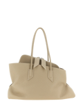 Beige Bovine Leather Shoulder Bag