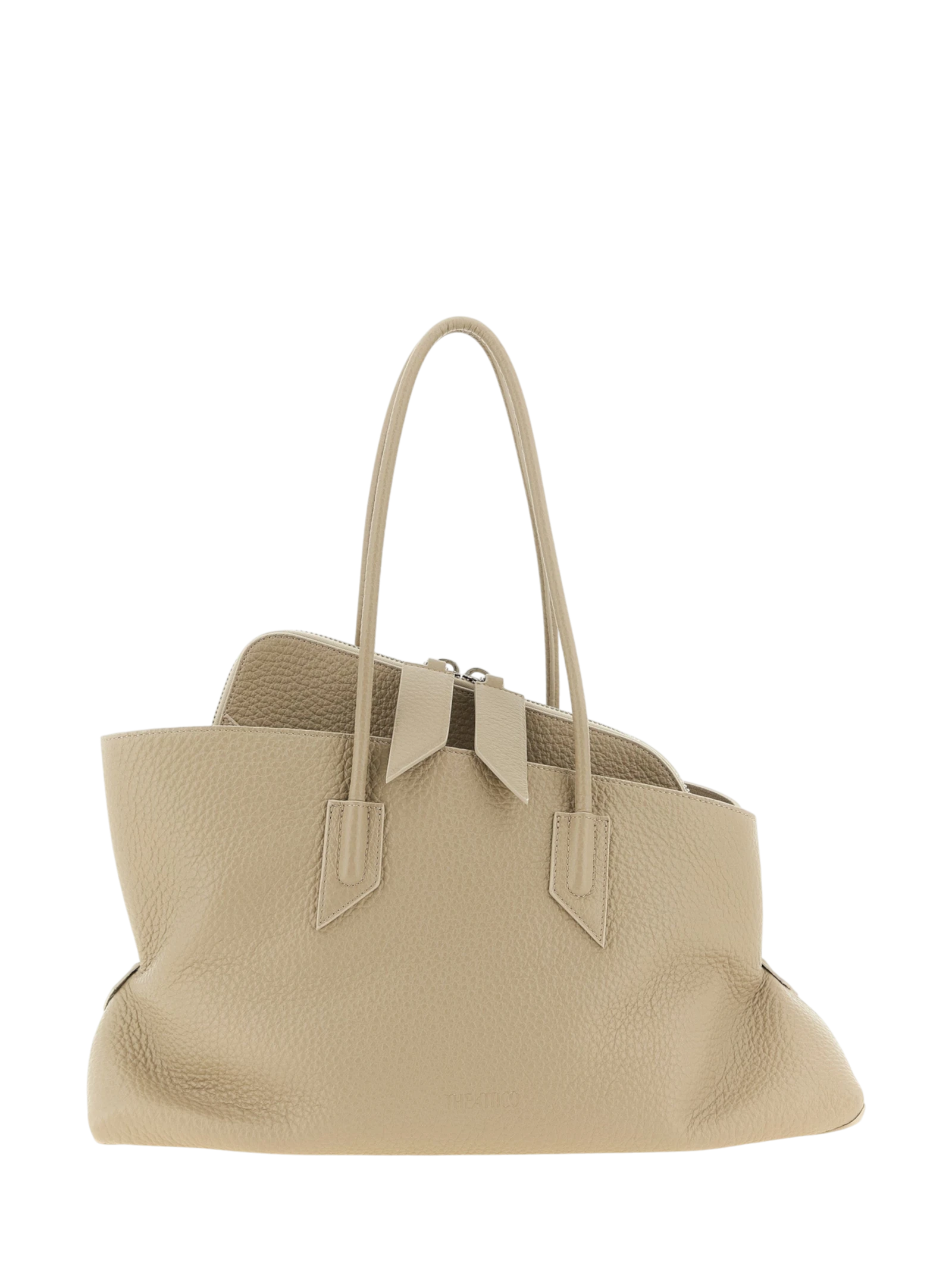 Beige Bovine Leather Shoulder Bag
