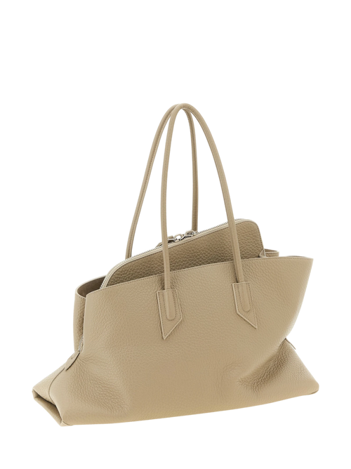Beige Bovine Leather Shoulder Bag