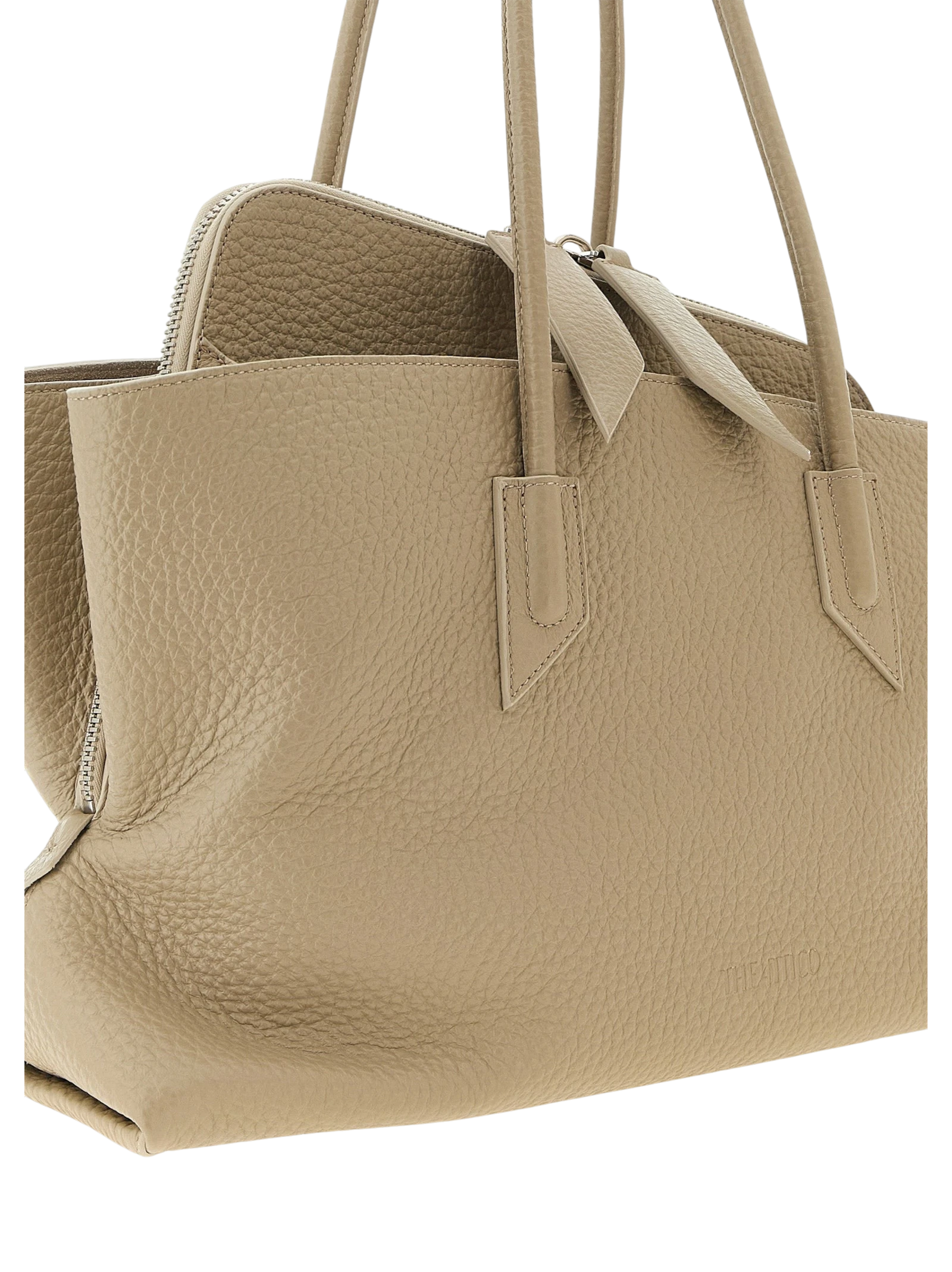 Beige Bovine Leather Shoulder Bag