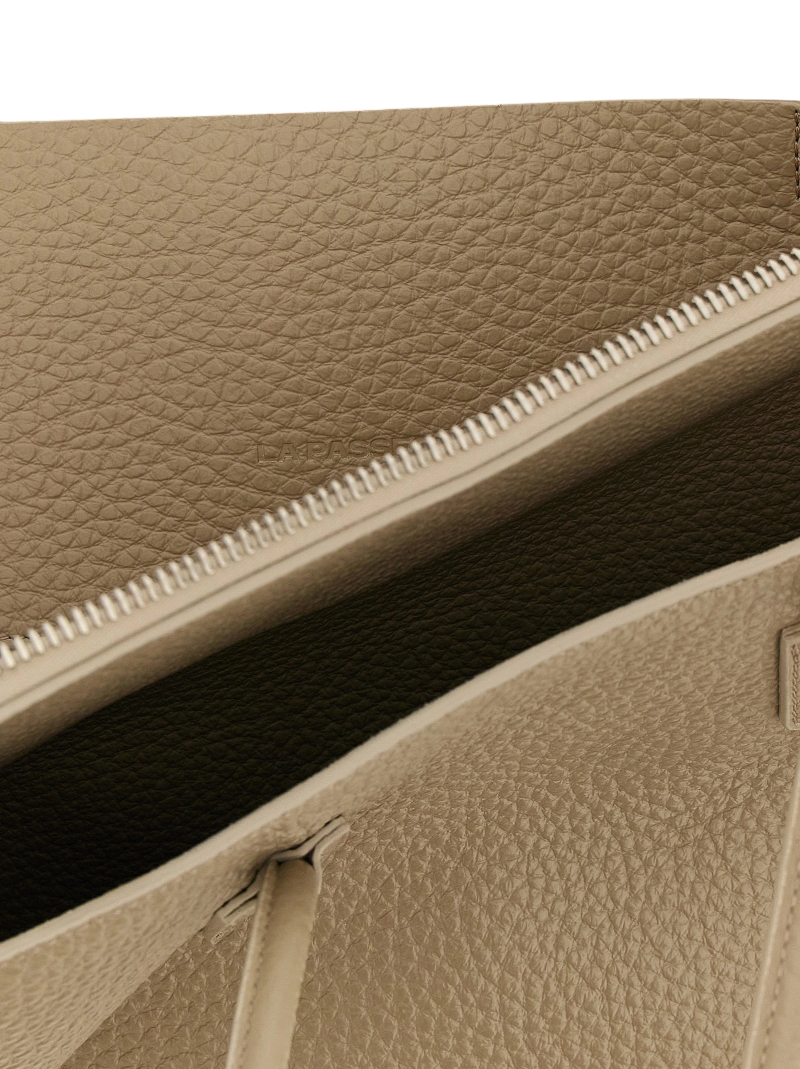Beige Bovine Leather Shoulder Bag
