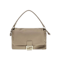 Beige Calf Leather Bos Taurus Shoulder Bag