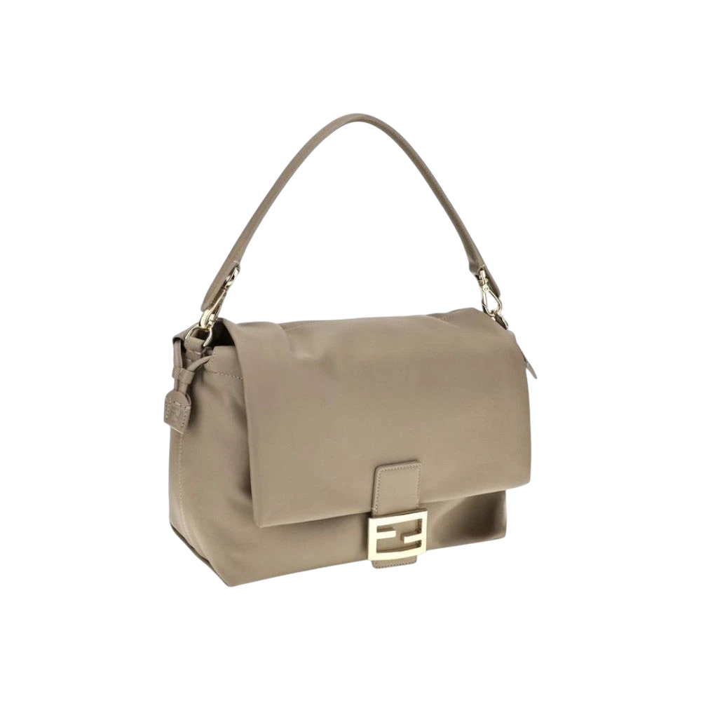 Beige Calf Leather Bos Taurus Shoulder Bag