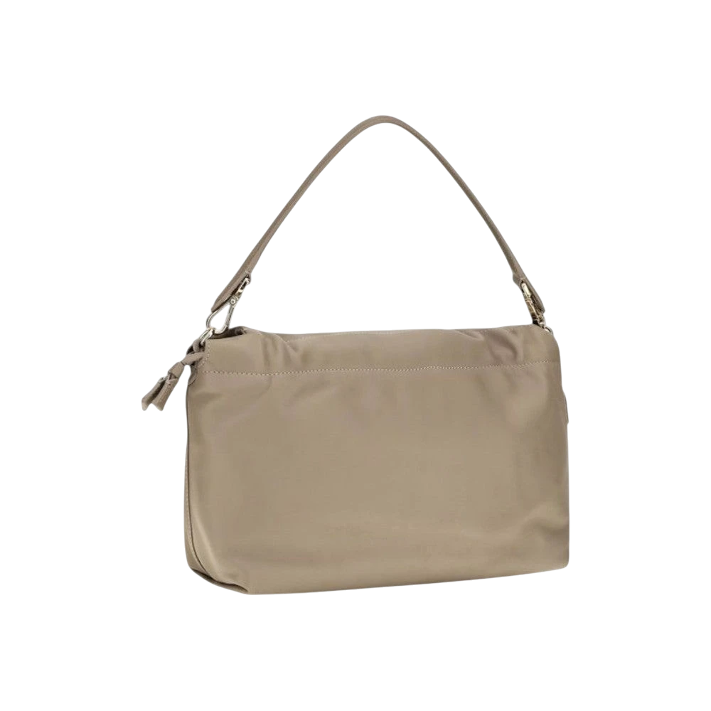 Beige Calf Leather Bos Taurus Shoulder Bag