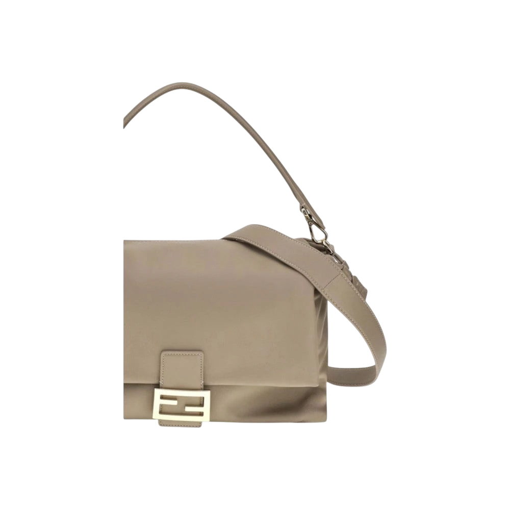 Beige Calf Leather Bos Taurus Shoulder Bag