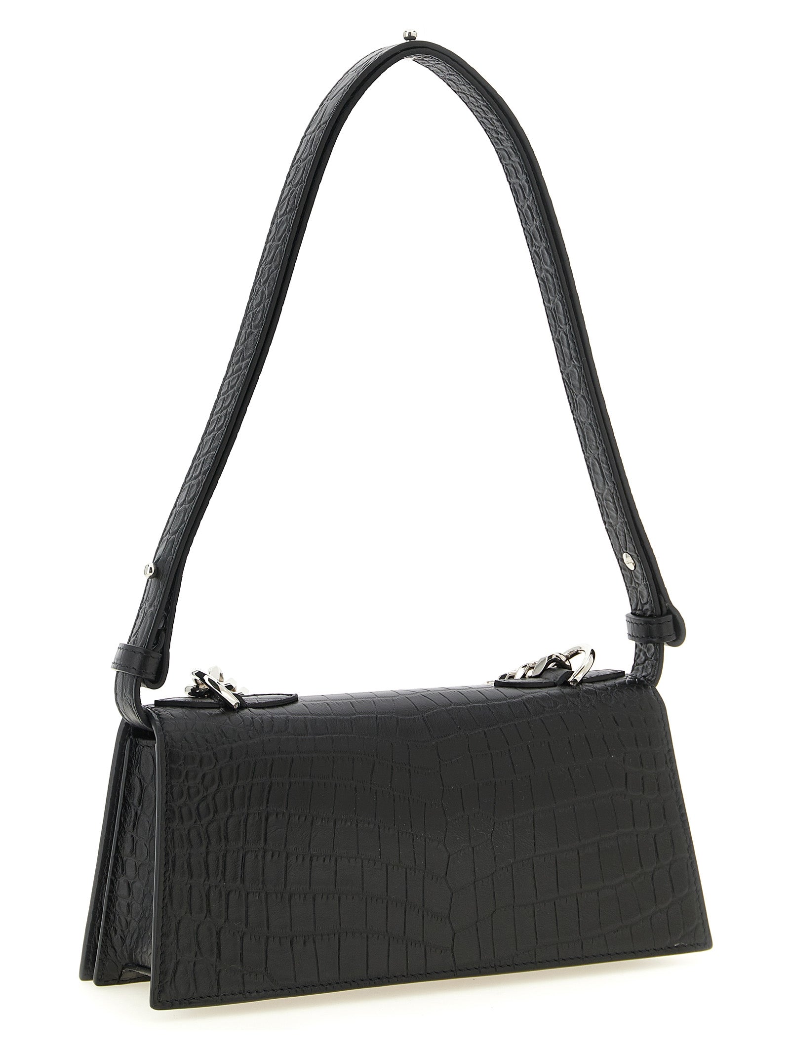 Black Calfskin Shoulder Bag